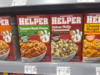 Packaged hamburger helper meal kits