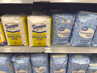 Bags of granulated sugar